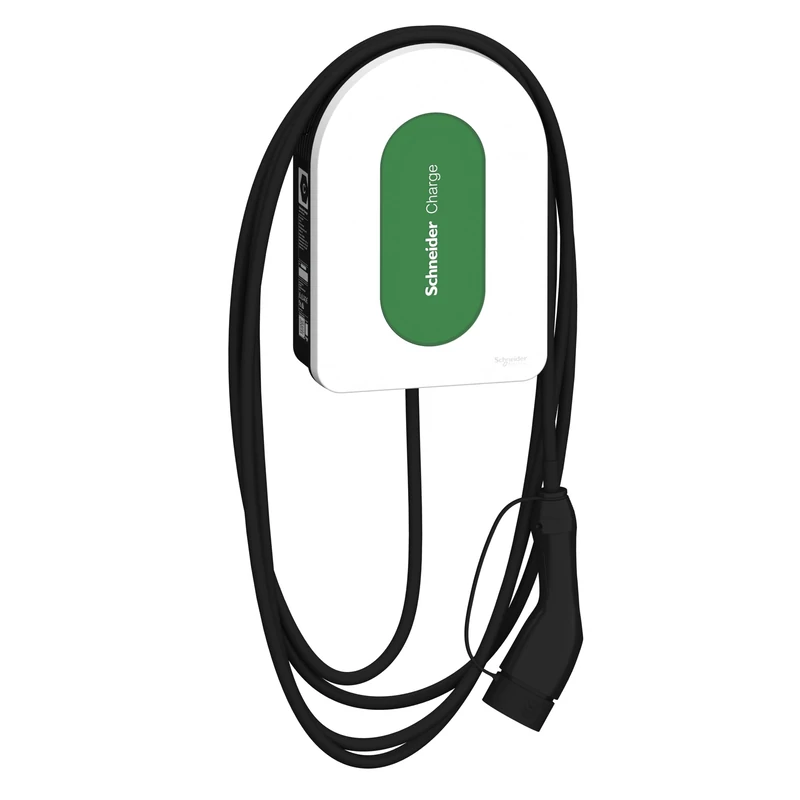 Schneider Electric Smart Wallbox Schneider Charge 11 kW, Charging Column for Electric Car, T2 Cable 7 m, 6 mA Detection, B0D14J579J App Control, PV Surplus Charging, Indoor/Outdoor