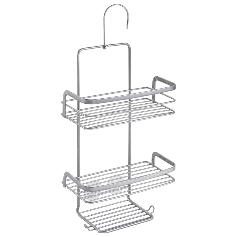 Metaltex Origin Luxury Shower Shelf 3 Section for Shower Rail with Hooks