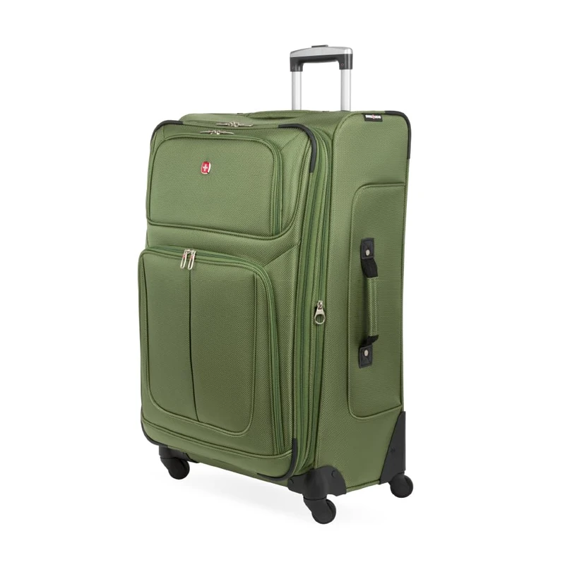 SwissGear Sion Softside Expandable Luggage, Evergreen, Checked-Medium 25-Inch, Sion Softside Expandable Luggage