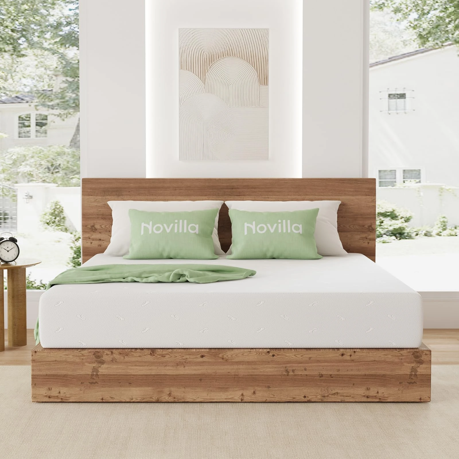 Novilla Mattress 160 x 200 cm H3 7-Zone Gel Foam Mattresses with Breathable Bamboo Foam 60° Washable Cover Oeko-Tex CertiPUR US Roll Mattress 18 cm Medium