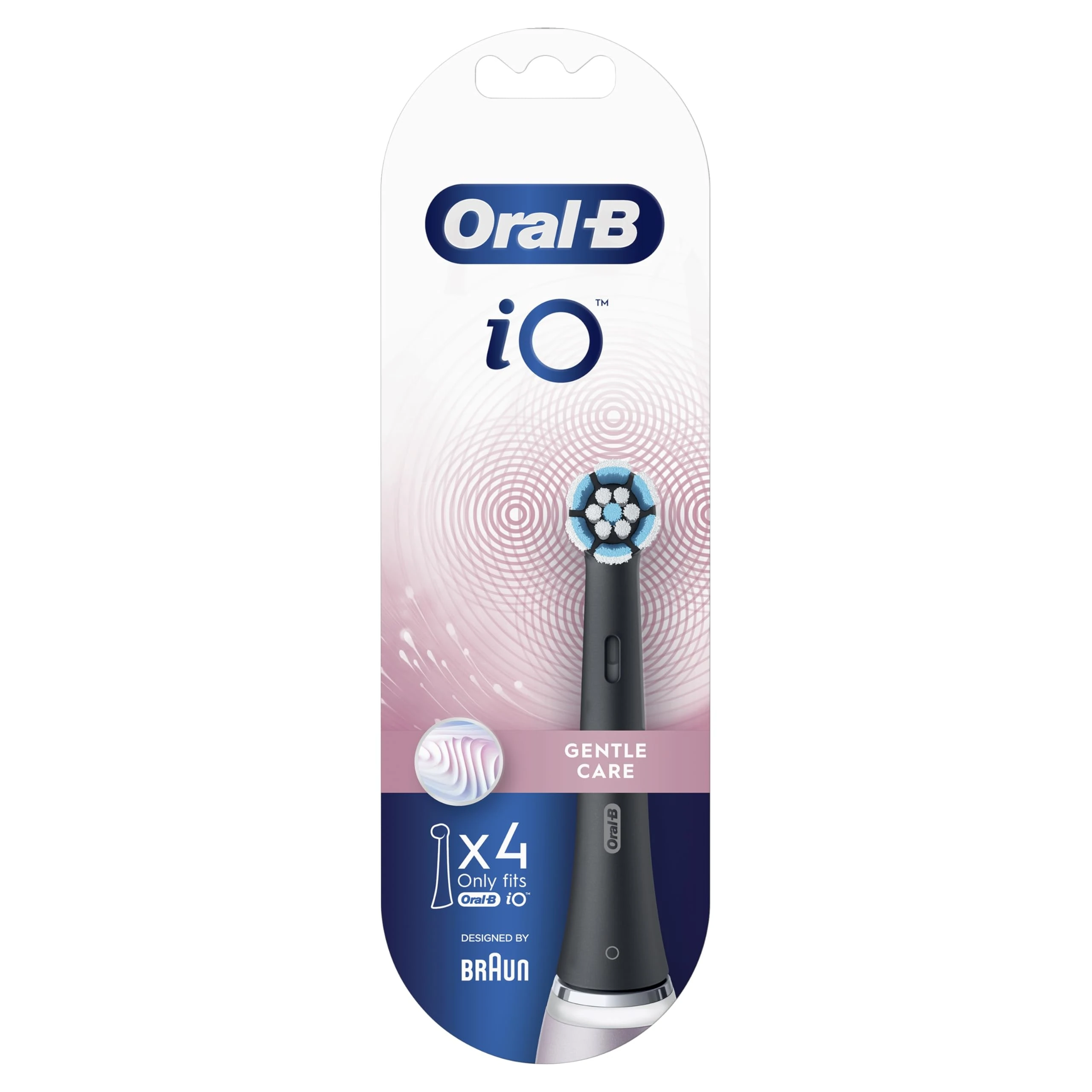Oral-B iO Gentle Care Black Toothbrush Heads, Pack of 4