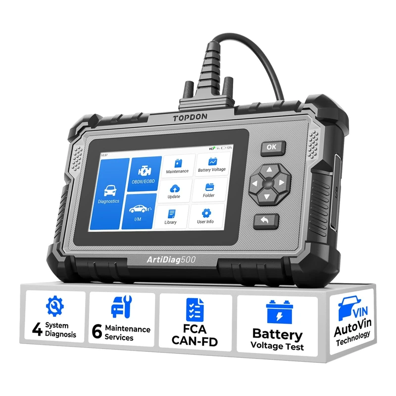 TOPDON ArtiDiag500 OBD2 Scanner, 4 Systems Car Diagnostic Tool, Oil/Throttle/SAS/TPMS/BMS/EPB Reset, Free Updates for Life, AutoVin