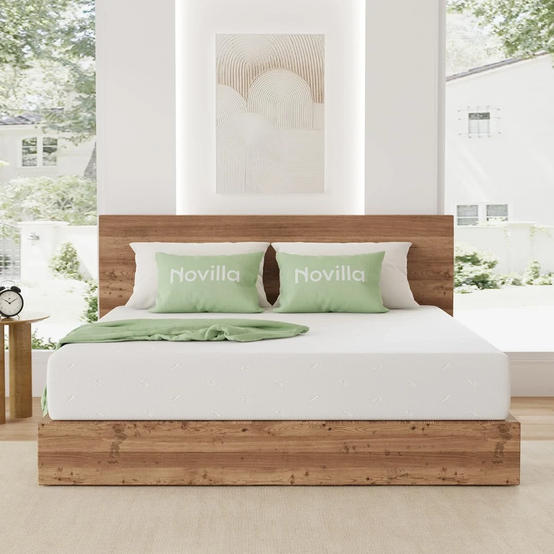 Novilla Mattress 160 x 190 cm, H3, 7 Zones, Gel Foam, Breathable Bamboo Foam, Washable at 60 °C, Oeko-Tex CertiPUR US, 18 cm, Medium