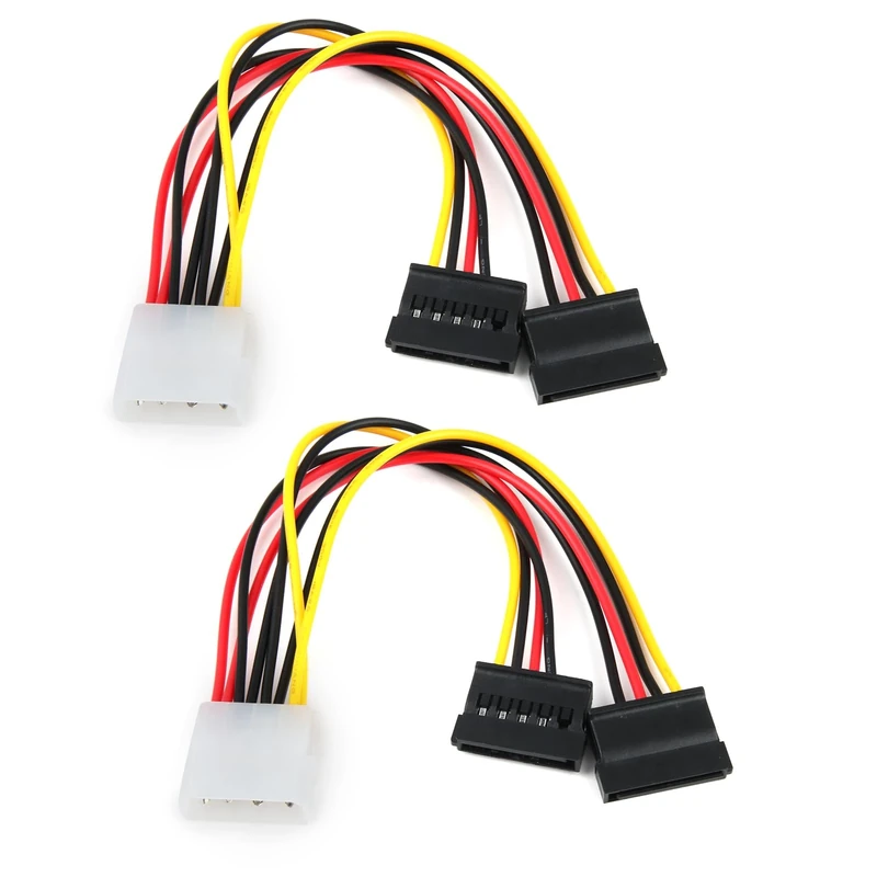 Wisesurf 2 Pcs Digitus Power Cable Y Adapter, Comprehensive SATA III Data Power Splitter, Mounting Kit Compatible for All SATA Devices