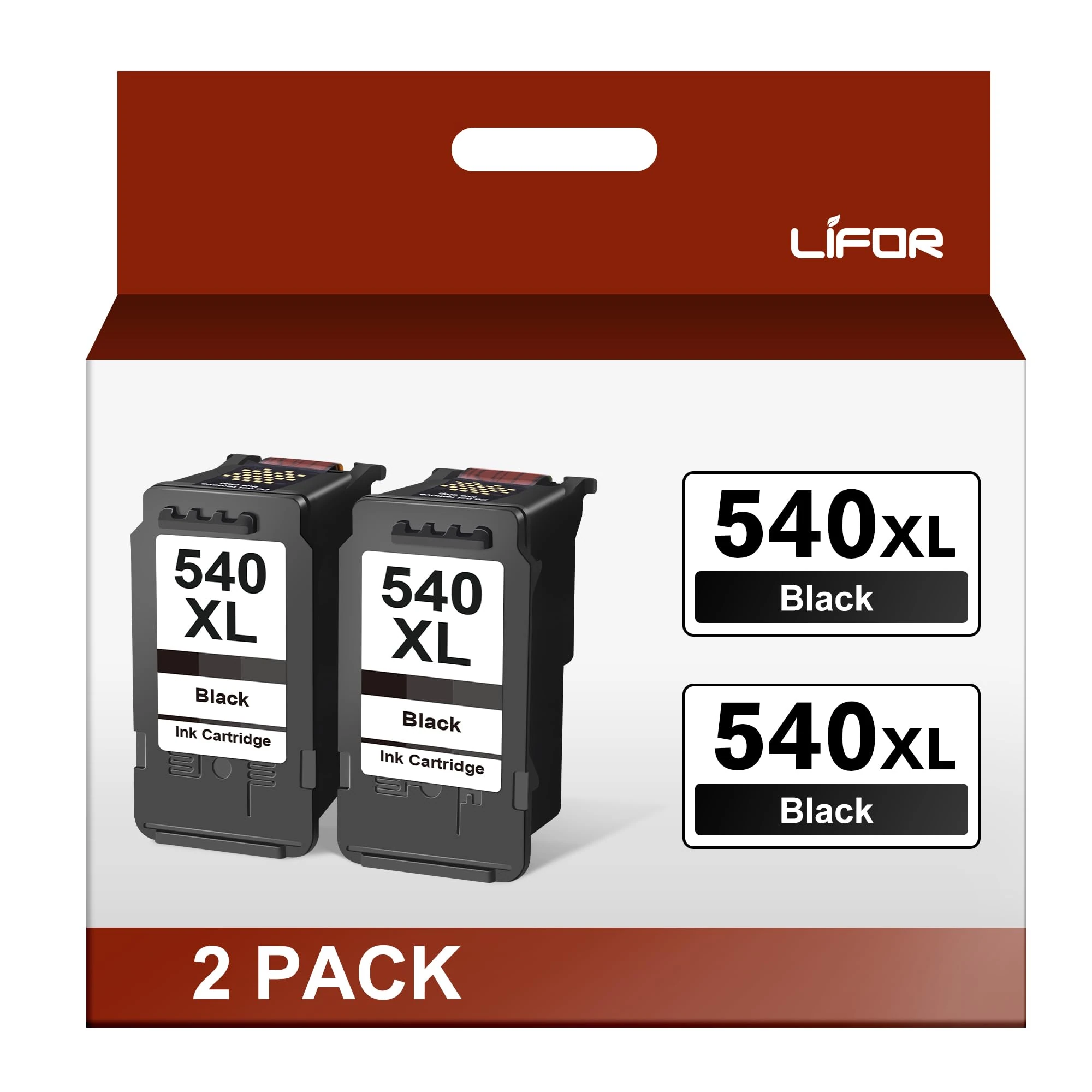 LIFOR PG-540XL 540XL Ink Cartridges Black Replacement for Canon 540 Ink Cartridges XL PG540XL PG540 PG-540 for Canon Pixma TS5150 MG3600 MG3650S TS5151 MG3650 MG4250 MX475 TS5100 MG3250 MG4200(2-pack)