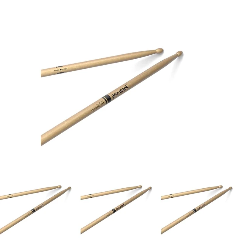 ProMark Drum Sticks - Classic Forward 747 - Oval Wood Tip Hickory - Warm Tone - Consistent Weight - 1 Pair (Pack of 4)