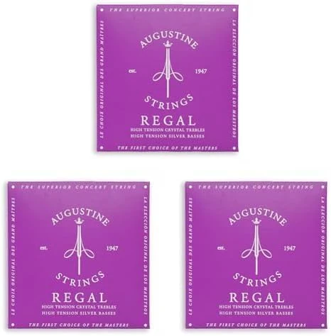 Augustine 650537 "Regals Label" Classical Guitar String Kit - Blue high (Pack of 3)