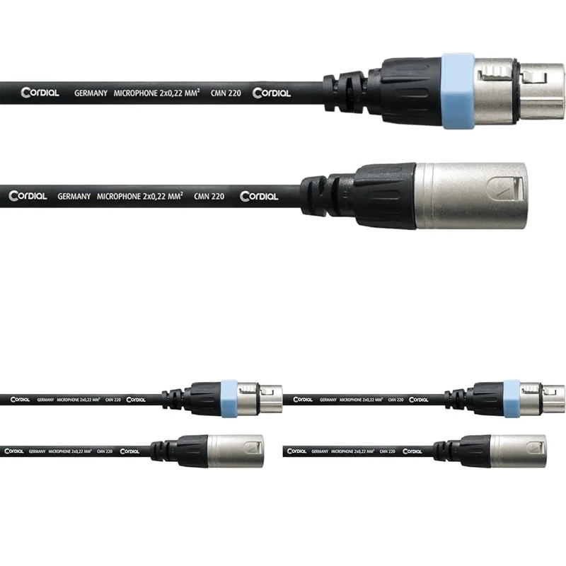 Cordial Intro 5m XLR Female to XLR Male Microphone Cable (Pack of 3)