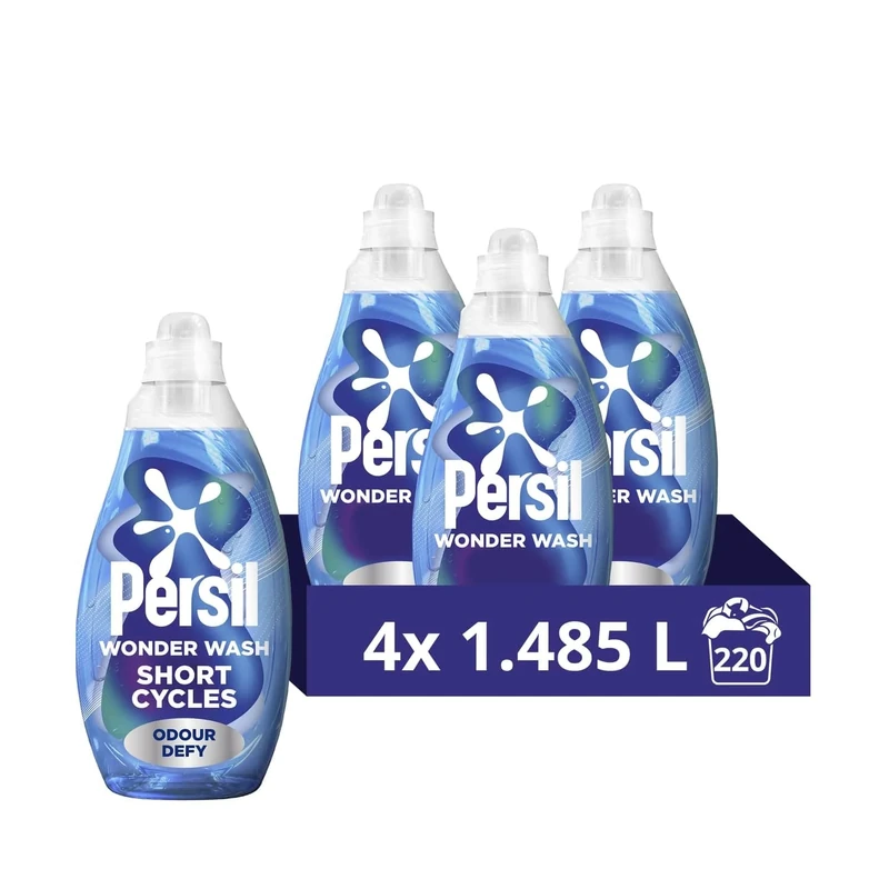 Persil Wonder Wash Odour Defy Laundry Detergent 55w 1485ml - Pack of 4