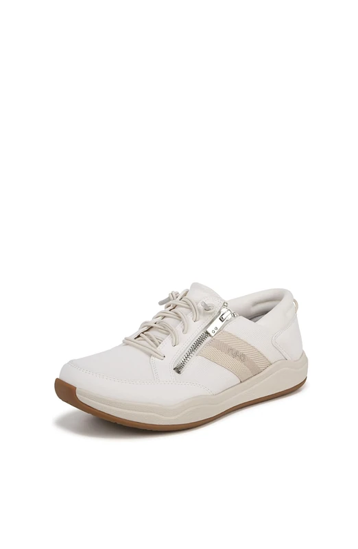 Ryka Womens Carefree Zip Slip On Sneaker, White Alyssum, 10 UK