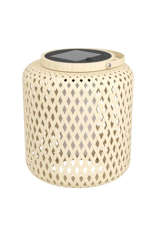 EGLO LED Solar Table Light Marliano, Outdoor Lighting for Garden and Terrace, Balcony Decoration, Boho Lantern, Rattan lamp, IP44