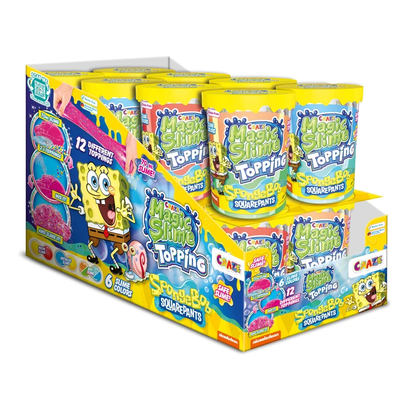 MAGIC SLIME - SpongeBob D16: Scented Fluffy for Children, Kids, Non-Toxic, Kit for Kids - Image 1