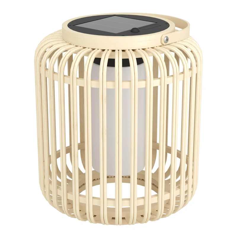 Eglo LED Solar Table lamp Marliano, Outdoor Lighting for Garden and Terrace, Balcony Decoration, Boho Lantern, Rattan Light Fixture, IP44