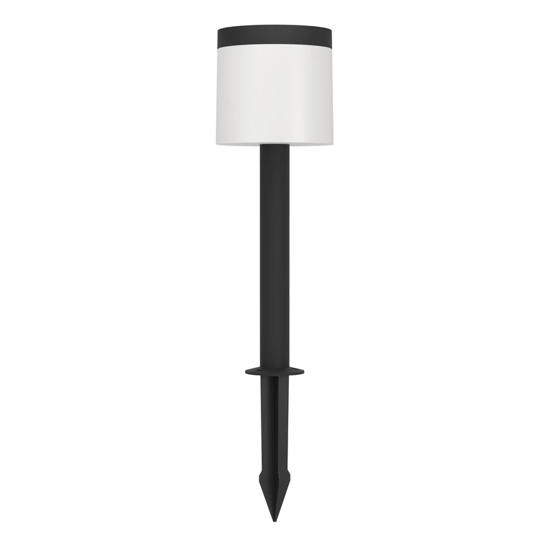 Eglo LED Solar Garden lamp Pantete, Outdoor Lighting with Ground Spike and Motion Detector, Outside Path Light, Black and White Plastic, Warm White, IP44, 65 cm