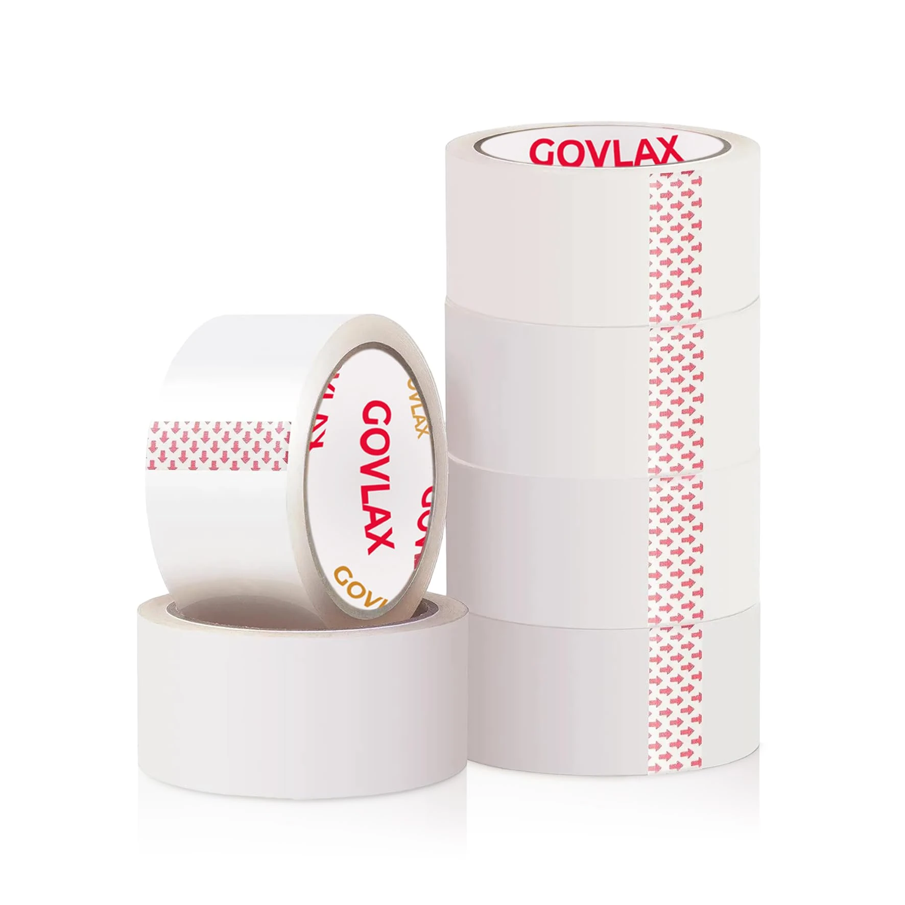 GOVLAX GROUP Premium Clear Low Noise Packing Tape - Heavy Duty & Strong Adhesive Ideal for Packing Boxes, Moving House & Packaging | 66M 48MM 6 Rolls Parcel Tape