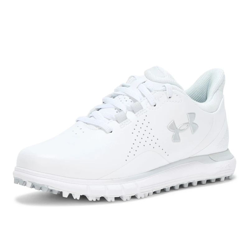 Under Armour Women's Drive Fade Spikeless Sneaker, (100) White/Distant Gray/Metallic Silver, 7 UK - Image 1