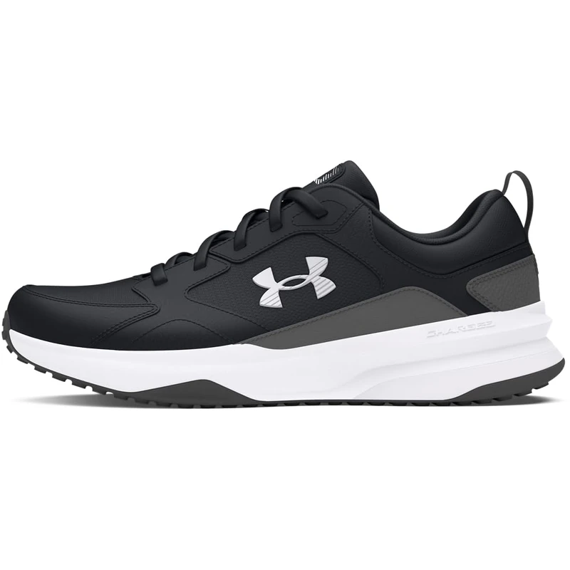 Under Armour Men's Charged Edge Sneaker, (003) Black/Castlerock/White, 16.5
