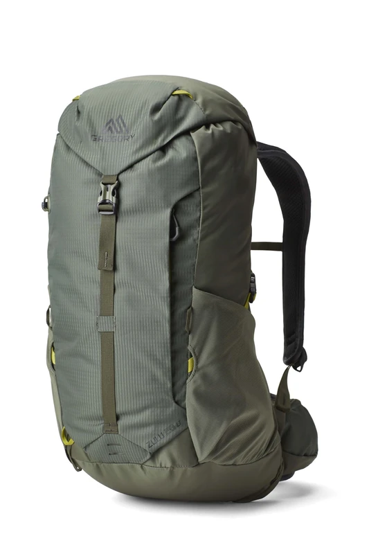 Gregory Vaporspan - Zulu LT 28 - Men's Day Hiking Backpack, 58 cm, 28L, 1.12 KG, Lightweight Ventilated Backpanel, Adjustable Hipbelt, Hydration Compatible, Raincover Included, Green (Forage Green)