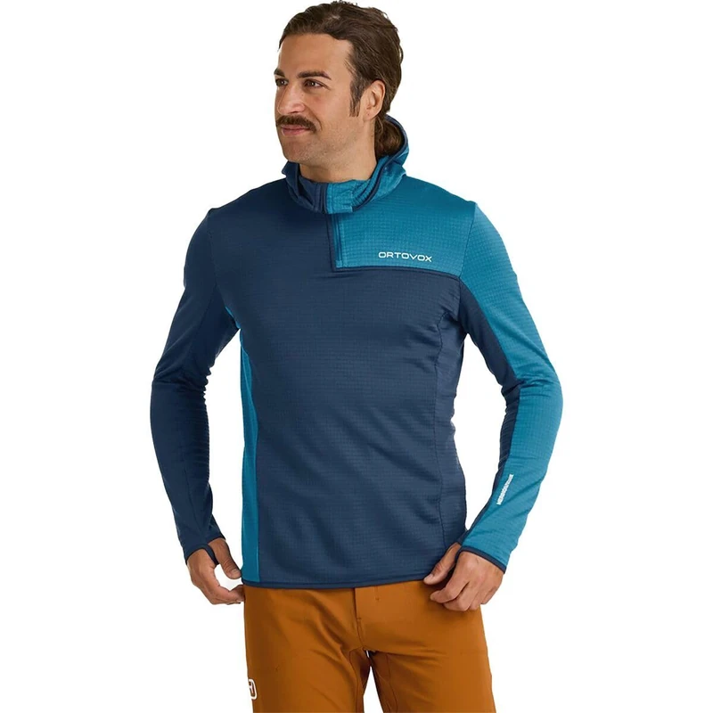 ORTOVOX Ypsilanti Fleece Light Grid Zn Hoody - Dark Arctic Grey