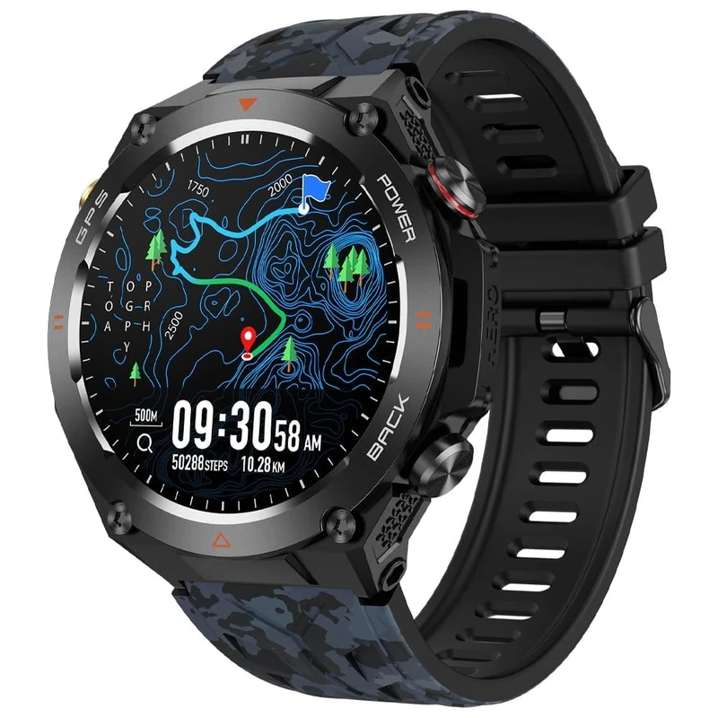 Smart Watches Men GPS Tracker Make/Answer Calls Military Smartwatch Waterproof Fitness Watch Heart Rate,Sleep,Blood Oxygen,Blood Pressure Monitor Activity Tracker Compatible with Android iOS Phone