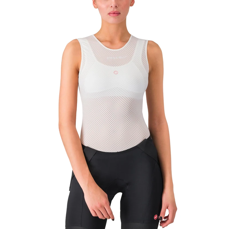 CASTELLI Pro Mesh W Sleeveless – Breathable and Ultra-Light Women's Sleeveless Base Layer for Cycling White