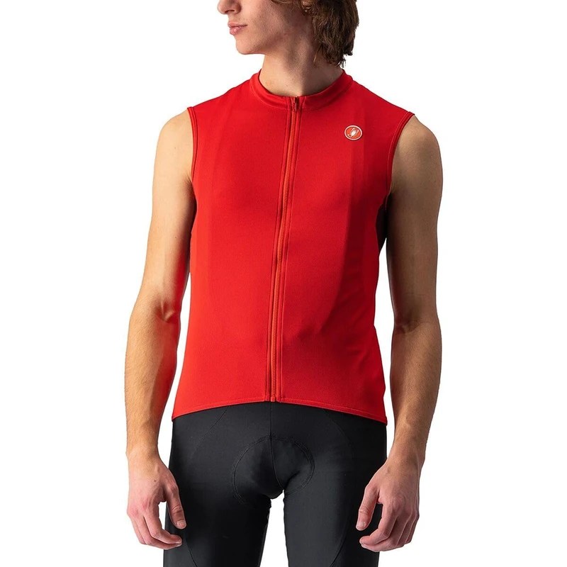 Castelli Entrata VI Sleeveless Cycling Jersey for Men/Women, Breathable and Lightweight, Ideal for Summer Cycling, Red/Burgundy Ivory, 3XL