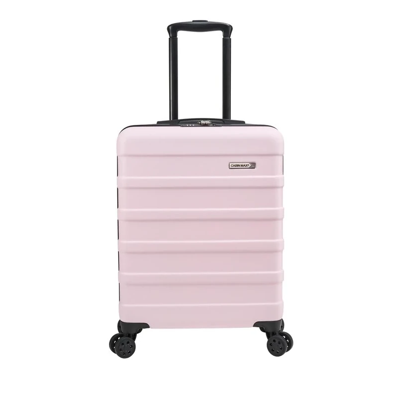 Cabin Max Anode 55x40x20 cm Hand Luggage Suitcase - Lightweight, Hard Shell, Suitcase Hand Luggage Trolley with 4 Wheels, 3-Digit Lock (Pink)