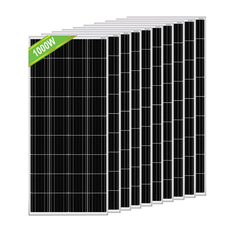 ECOWORTHY 1000 Watts 12 Volts Portable Monocrystalline Solar Panel Power System High Efficiency for On Grid in RV, Marine, Boat, Caravan