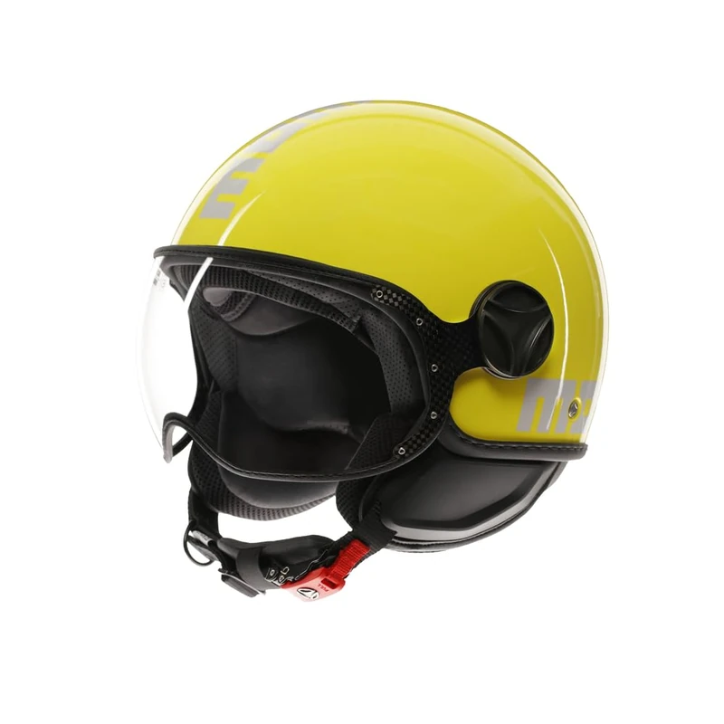 MOMO Design - FGTR CLASSIC E2206, Jet Helmet, Open Helmet for Motorcycles and Scooters, for Men and Women, Candy Yellow/White, XS
