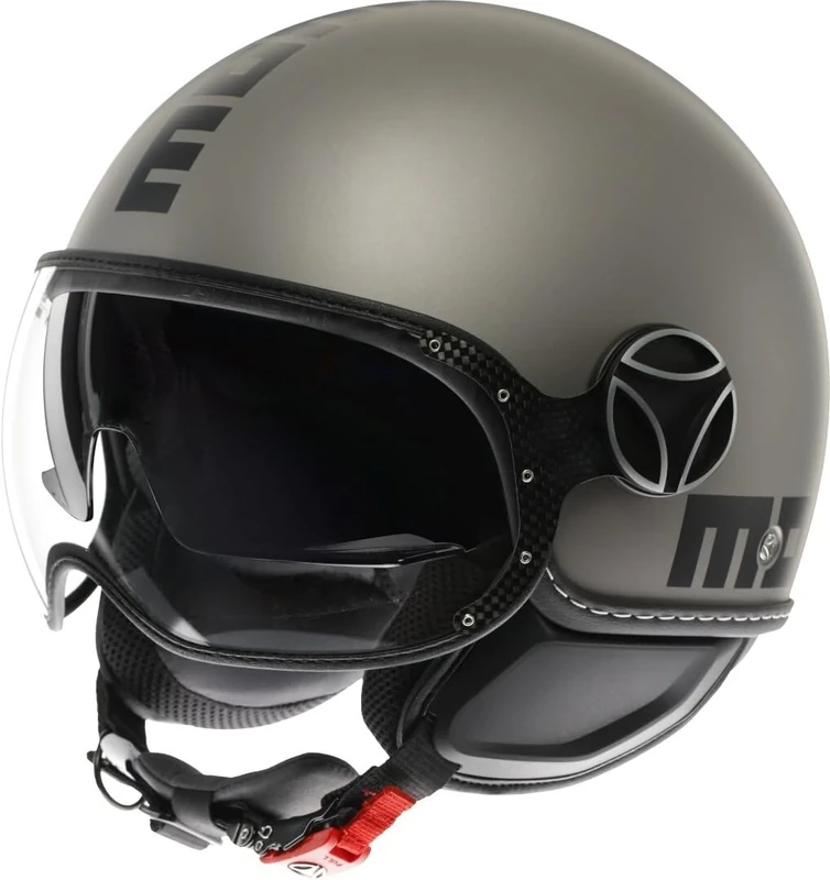 MOMODESIGN - FGTR EVO E2206, Jet Helmet with Sun Visor, Open Helmet for Motorcycles and Scooters, for Men and Women, Matt Titanium Frost/Black, XL
