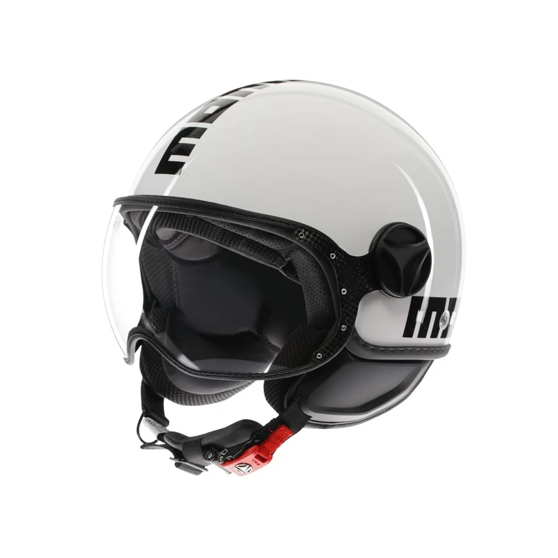 MOMO Design - FGTR CLASSIC E2206, Jet Helmet, Open Helmet for Motorcycles and Scooters, for Men and Women, White/Black, XS