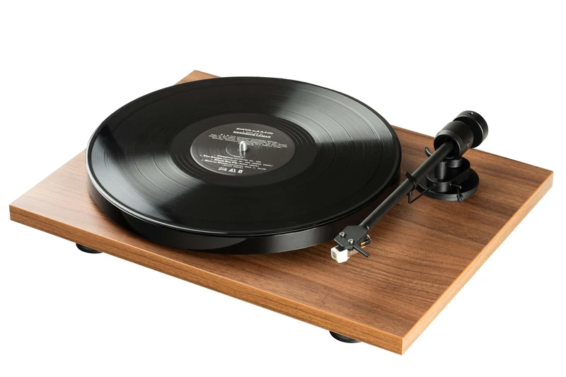 Pro-Ject E1 Phono, Plug & Play Entry Turntable with Elliptical Tip, Switchable Phono Preamplifier and Electronic Speed Change (AT3600L, Walnut) - Image 1