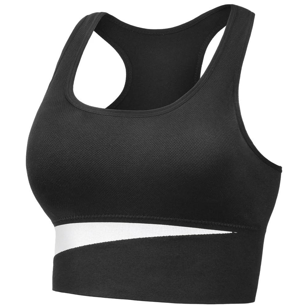 AUYAO Racerback Sports Bra, Sports Bras for Women, Padded Seamless Activewear Bras, Seamless Sports Bra Wirefree Yoga Bra, Super Comfort Bra for Yoga Gym Workout Fitness