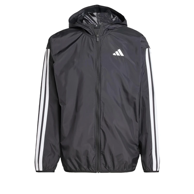 adidas Men's ESSENTIAL THREE STRIPES WINDBREAKER, Black/White, S