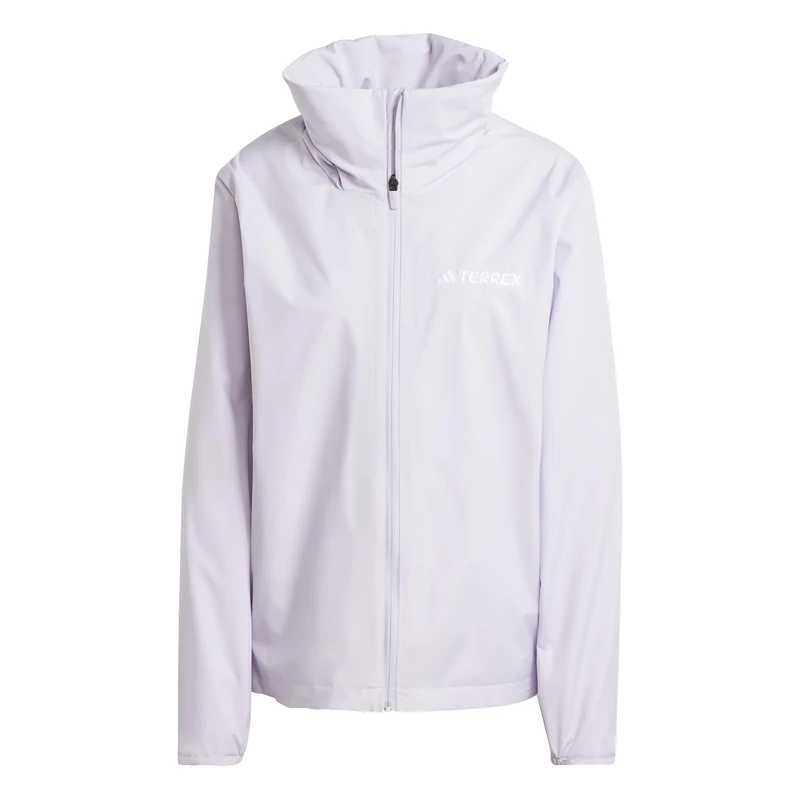 adidas Women's Terrex Multi Essentials 2 Layer Rain Jacket, silver dawn, M