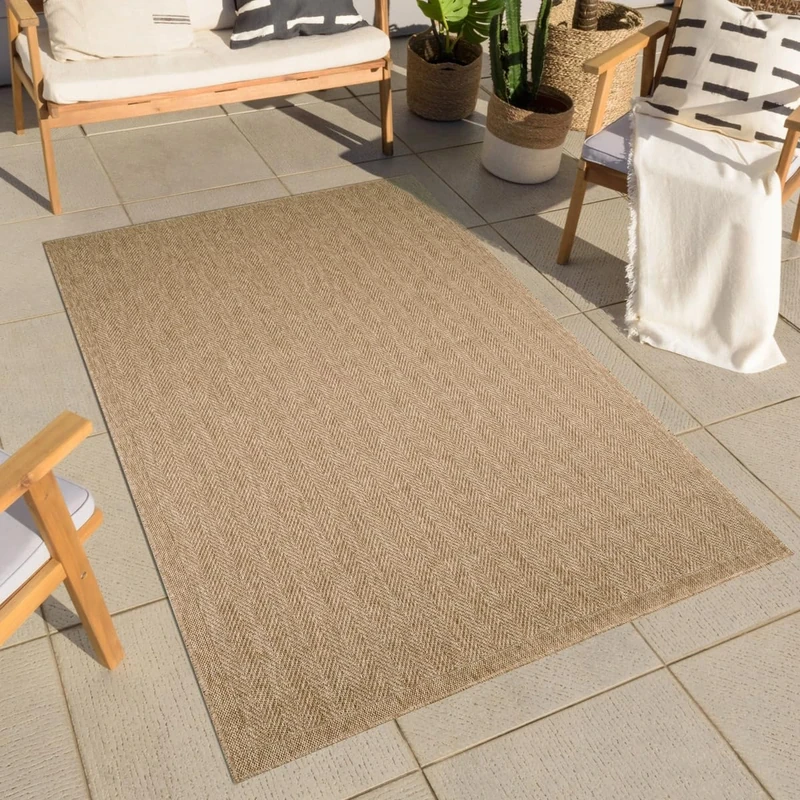 Atout Ciel Seagrass Effect Indoor Outdoor Rug, 160 x 230 cm, Beige