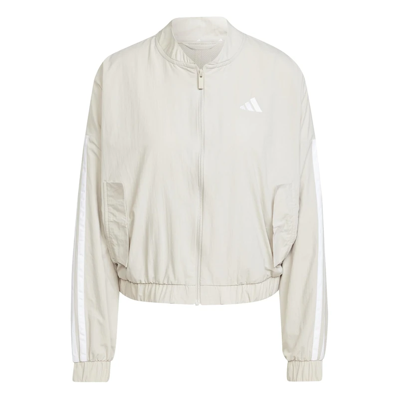 adidas Women's ESSENTIALS 3-STRIPES LIFESTYLE WOVEN BOMBER JACKET, wonder alumina/white, XXL