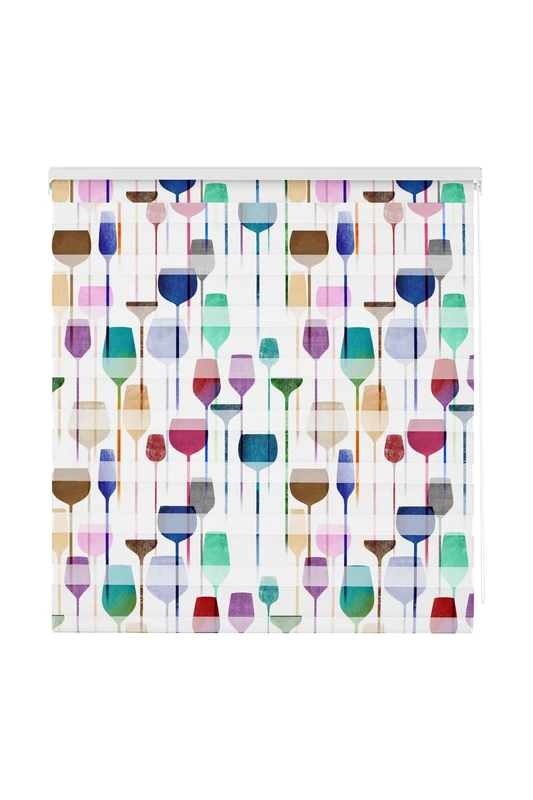 Estoralis | Night and Day Printed | Roller Blind Modern Design | Double Printed Fabric | Model C-1225 | 130 x 180 cm (W x H) Fabric Size 127 x 175 cm | Blinds for Windows and Doors