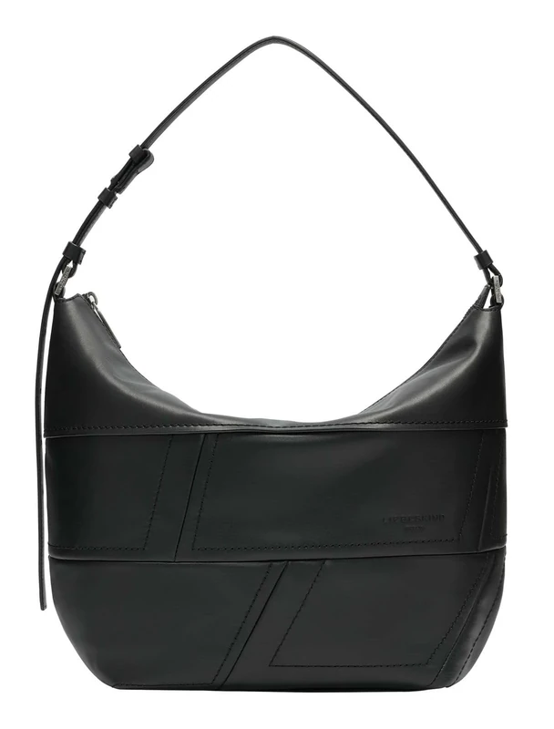 LIEBESKIND BERLIN Leather shoulder bag Edda Calf Optic Hobo Bag Black