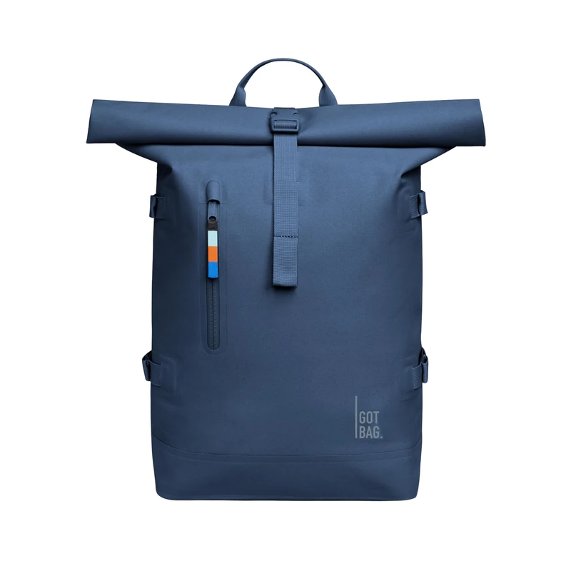GOT BAG Backpack Rolltop 2.0 Made of Ocean Impact Plastic Laptop Backpack Waterproof with Removable 15 Inch Laptop Bag 31 Litre Capacity Roller Backpack, Ocean Blue, One Size