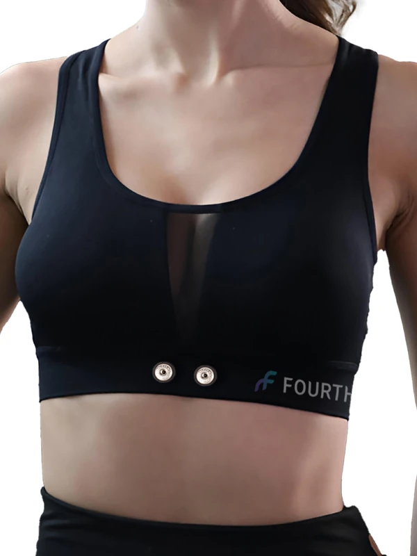 Frontier HRM Sports Bra Compatible with Frontier X2 Polar Garmin Tickr Wahoo Coospo- Heart Rate Monitor Sports Bra, Black, D - Image 1