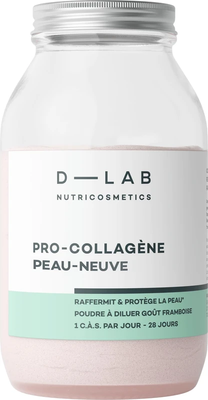 D-LAB | New Skin Pro-Collagen | 28 Day Supplement | Visibly Reduces Wrinkles | Deeply Moisturizes with a Natural Raspberry Flavour Formula