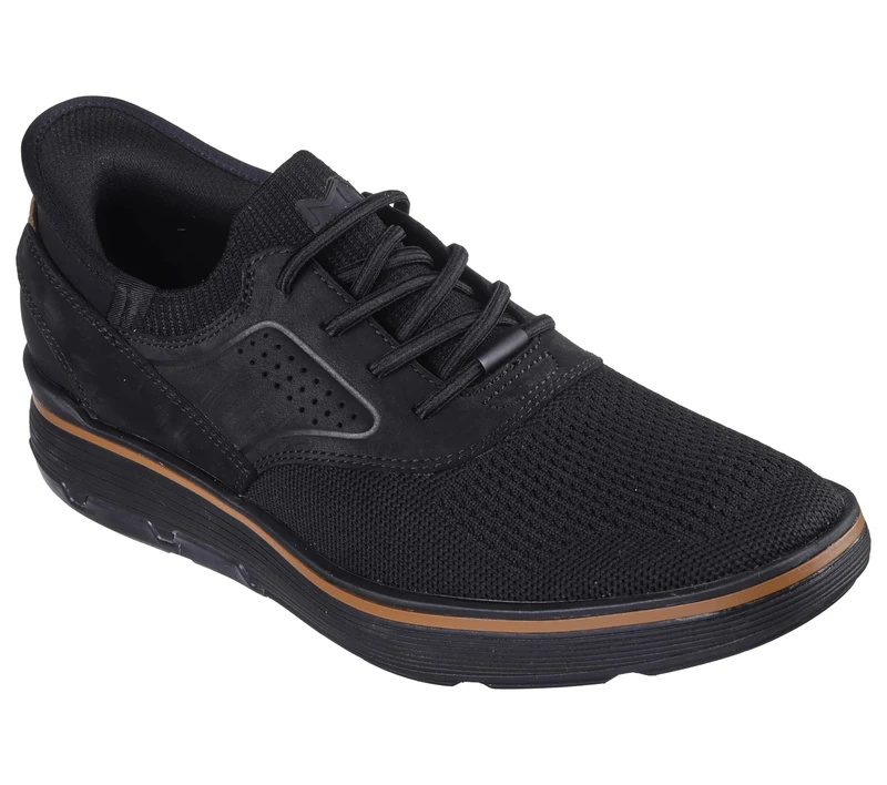 Skechers Men's Casual Glide Cell-Wester Oxford, Black/Black, 7.5