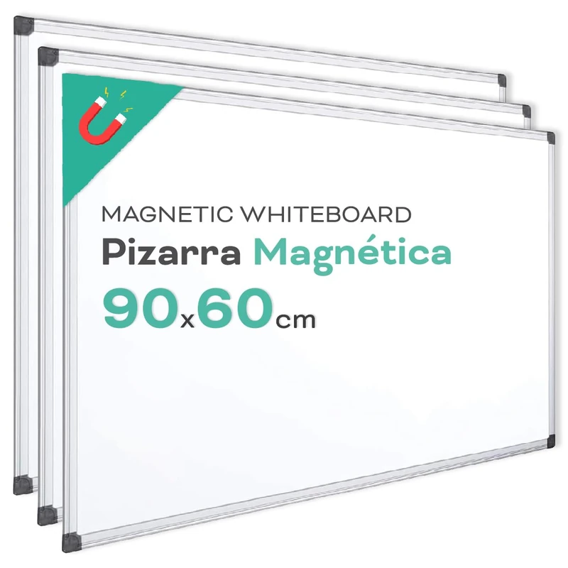 Magnetic Whiteboard, Aluminium Frame Chalkboard, Smooth Surface Easy to Erase, Whiteboard for Taking Notes, Drawing, Teaching or Organizing, Tool for Office and School – Ophituria (3u, 90 x 60)