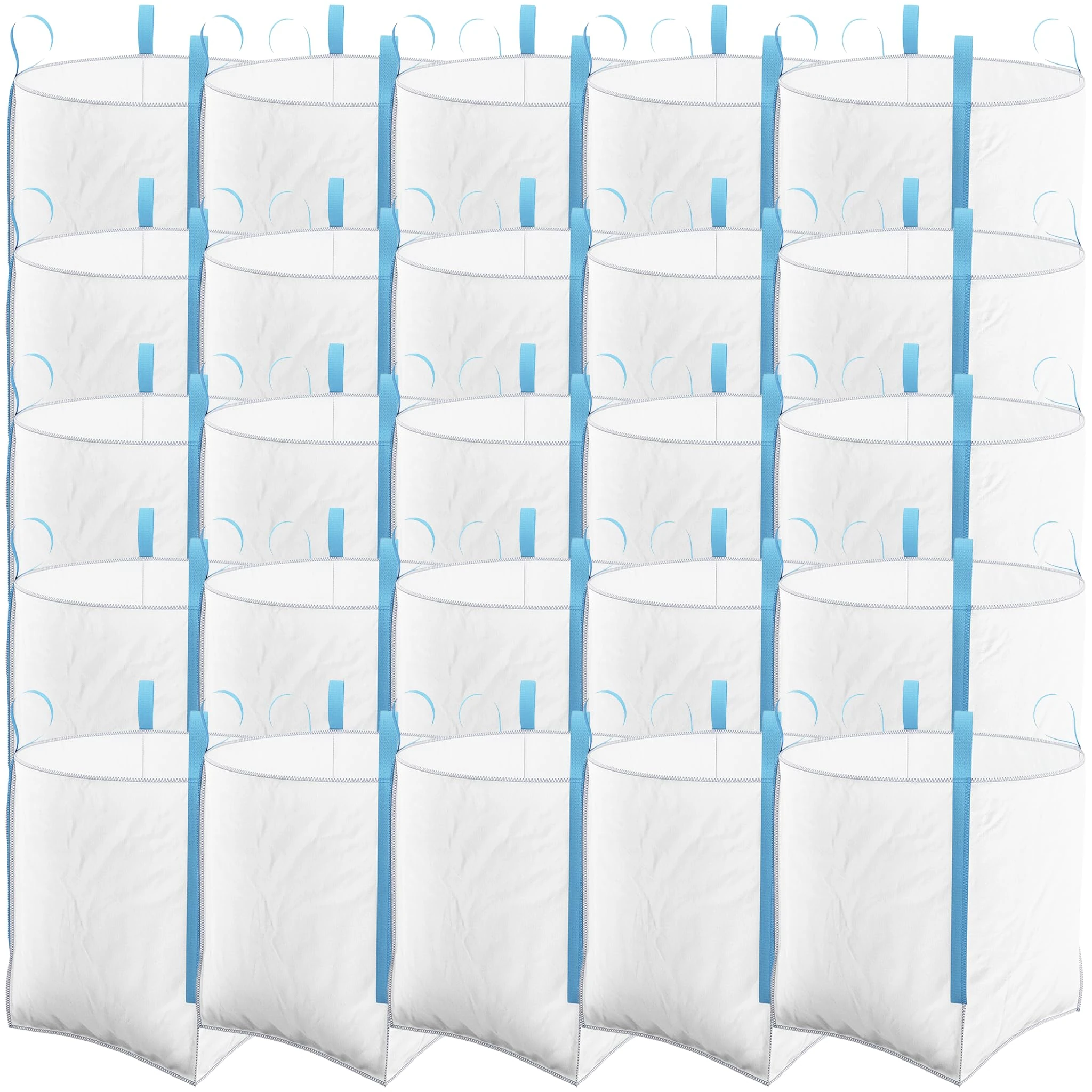 25 Pack FIBC 1 Tonne Builders Bulk Bag 85cm x 85cm x 85cm - Garden Building Waste Jumbo Ton Heavy Duty White Sack 25 Pcs