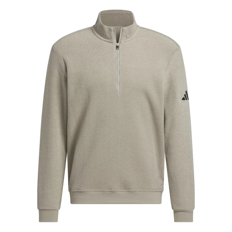 adidas Men's MENS ULTIMATE365 TERRY CLOTH QUARTER ZIP PULLOVER, putty beige, XS