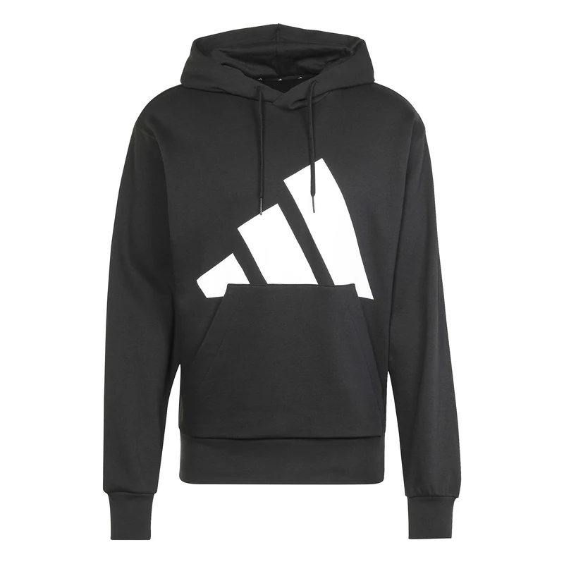 adidas Men's Essentials Big Logo Fleece Hoodie Sweatshirt, black/white, S