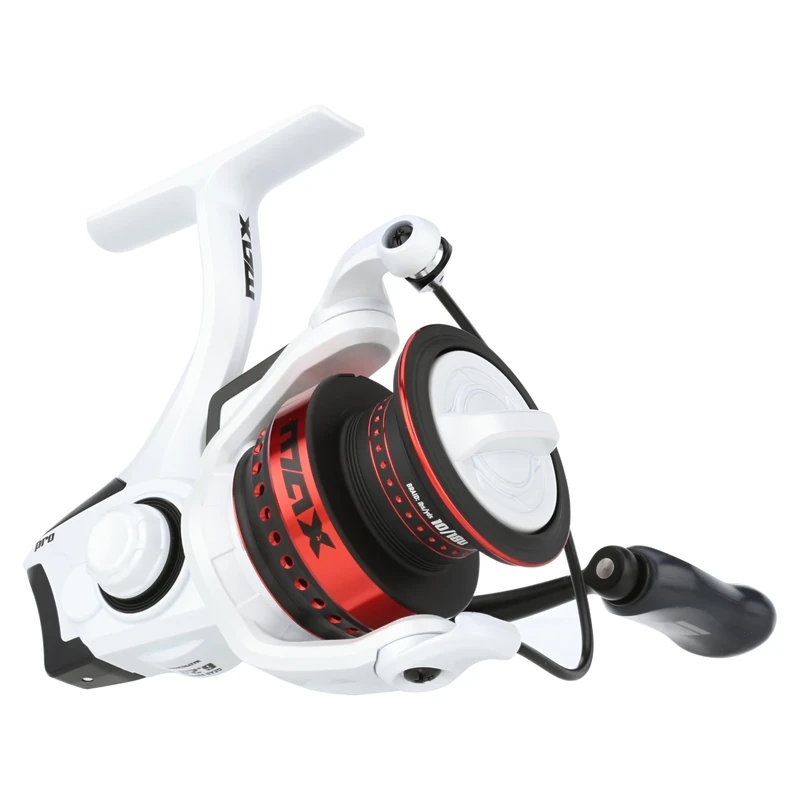 Abu Garcia Max Pro Spinning Reel | Lightweight & Durable | Freshwater Fishing Reel for Anglers | Smooth Drag, High Gear Ratio, Instant Anti-Reverse | Bass, Trout, Walleye | 3000H White & Red