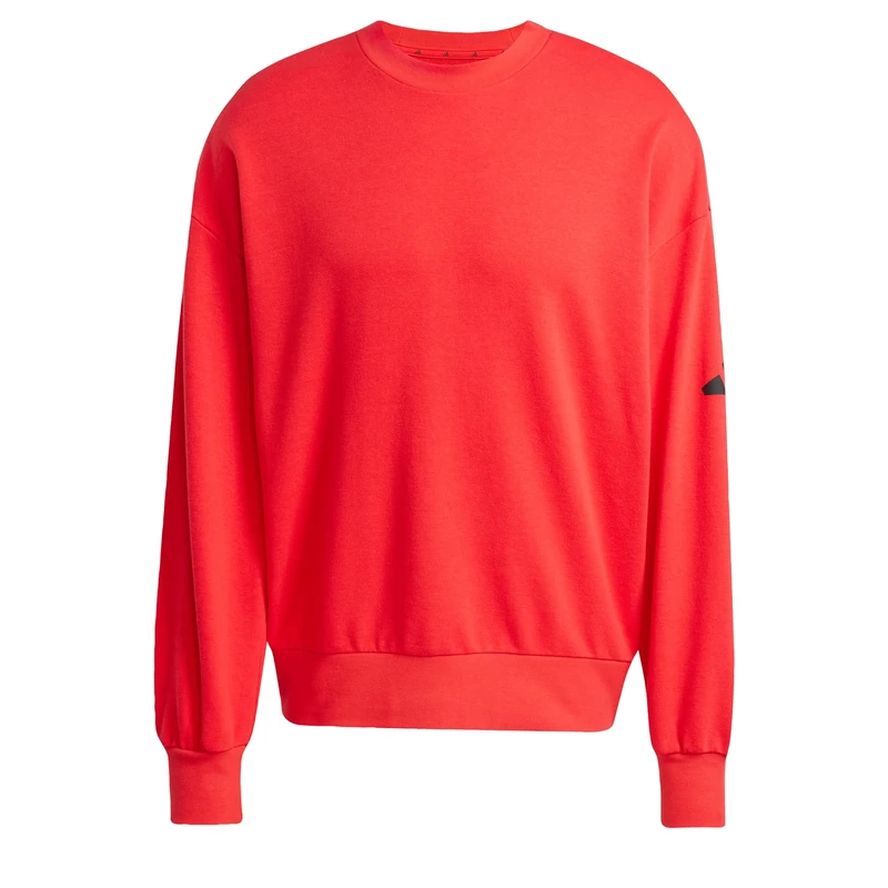 adidas Men's ESSENTIALS LOSE FIT THREE BAR SWEATSHIRT, Pure Ruby/Black, XS