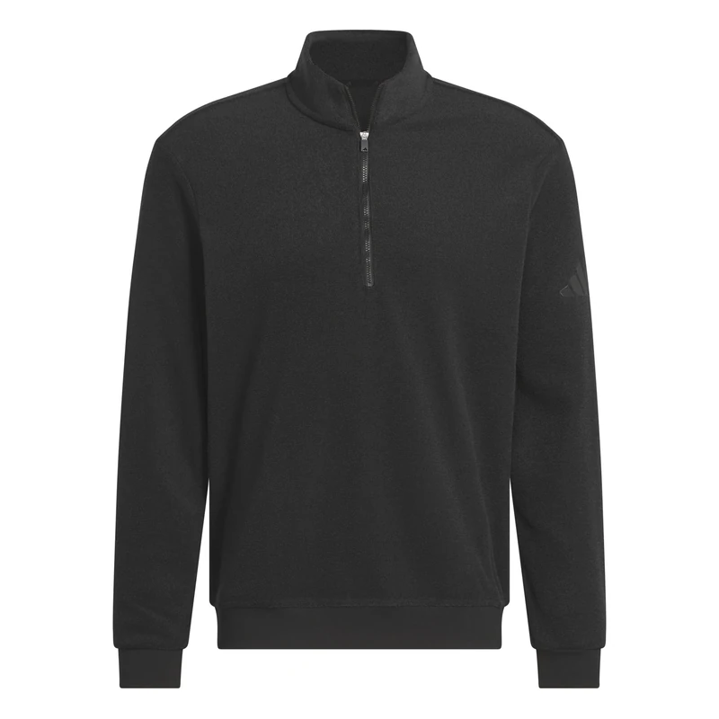 adidas Men's MENS ULTIMATE365 TERRY CLOTH QUARTER ZIP PULLOVER, black, S